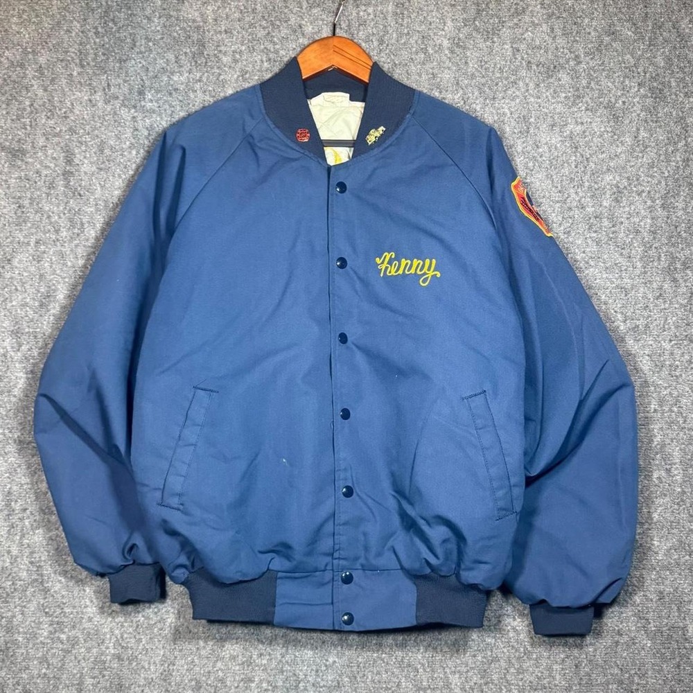 Hartwell FJ-468 Bomber Jacket Oak Grove Fire Rescue Navy Mens XL 46-48